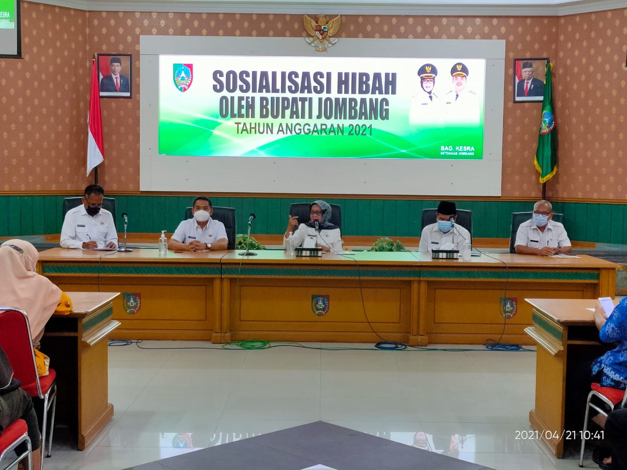 Foto : Bupati Jombang saat Sosialisasi Hibah Tahun Anggaran 2021 Kabupaten Jombang