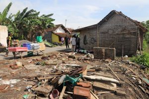 Rumah warga Desa Banjardowo Jombang yang terdampak bencana angin kencang